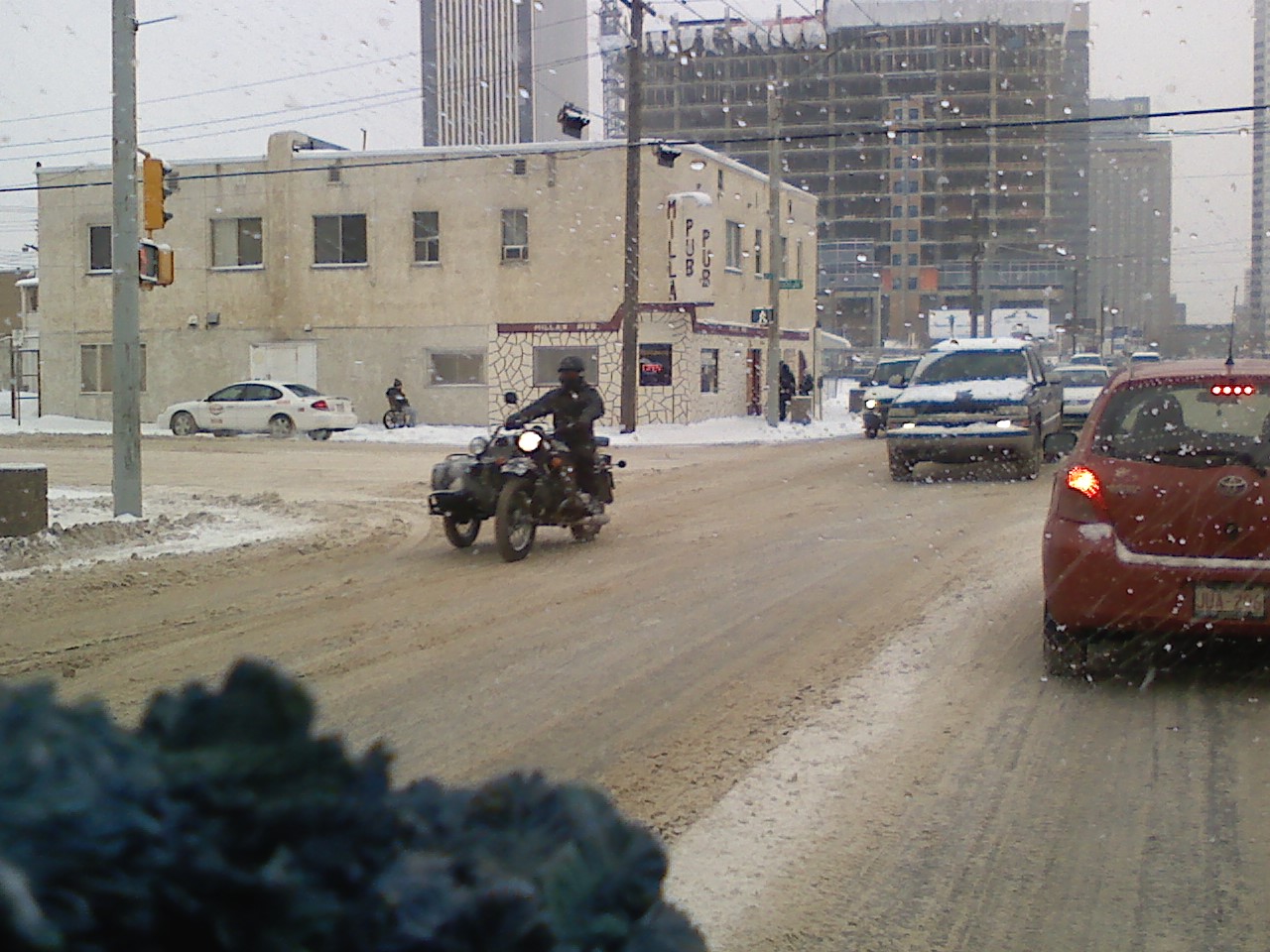 Motorcycle sidecar in Winter